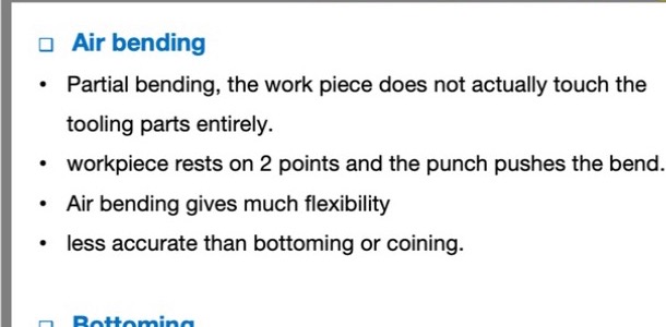 Air bending principles - COVO press brake tooling reference